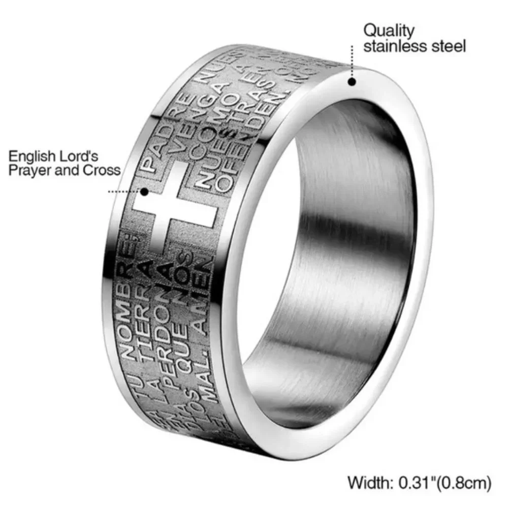 8mm Cross Stainless Steel Ring Men’s / Women’s
